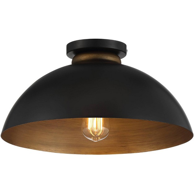 Wide Black Gold Dome Shade For Bedroom Kitchen Living Room Hallway Schoolhouse