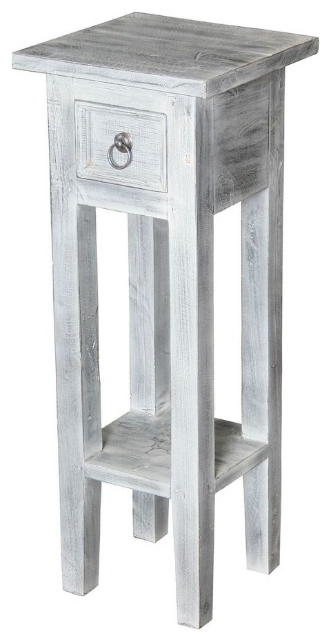 26.8 Inch End Table White Wash Finish   Furniture   Table   2499 BEL 3332196   Farmhouse   Side Tables And End Tables   by Bailey Street Home  Houzz