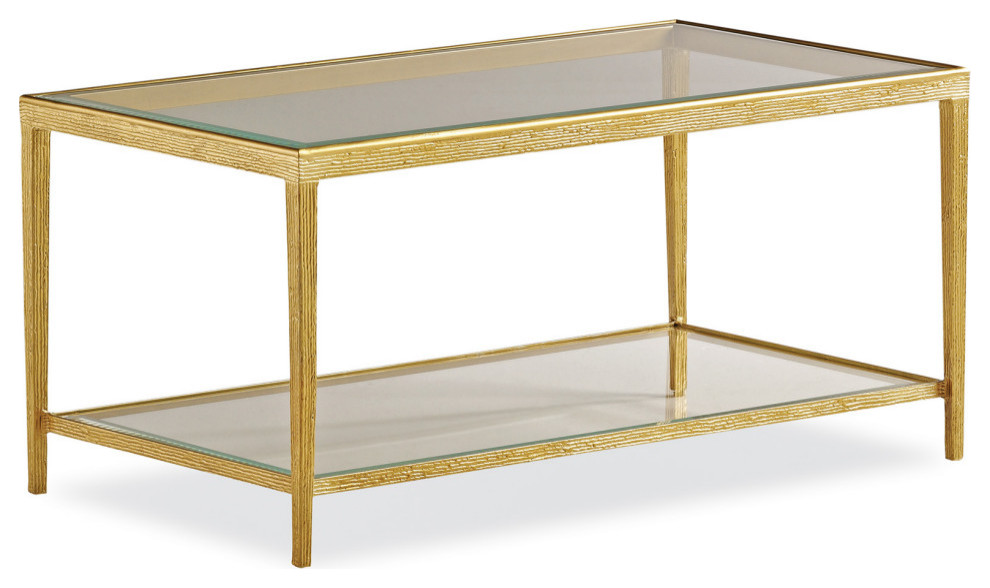 Jinx Brass Rectangle Cocktail Table   Contemporary   Coffee Tables   by Maitland Smith  Houzz