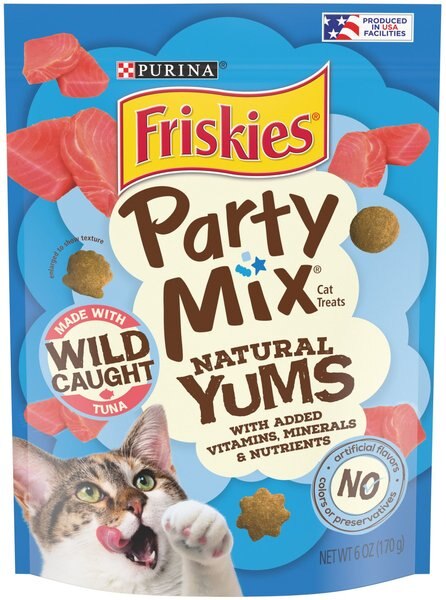 Friskies Party Mix Natural Yums With Wild Tuna Flavor Crunchy Cat Treats