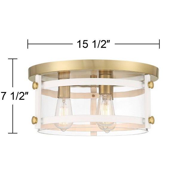 Wide Gold White 3 light Led Clear Glass For Bedroom Kitchen Living Room