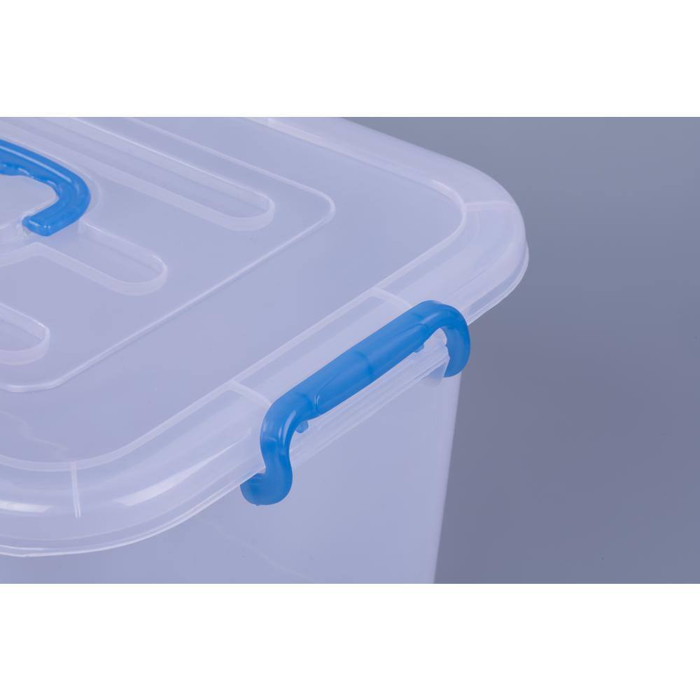 Basicwise 5.36 Gal. Large Clear Storage Container With Lid and Handles Set of 3 QI003488.3