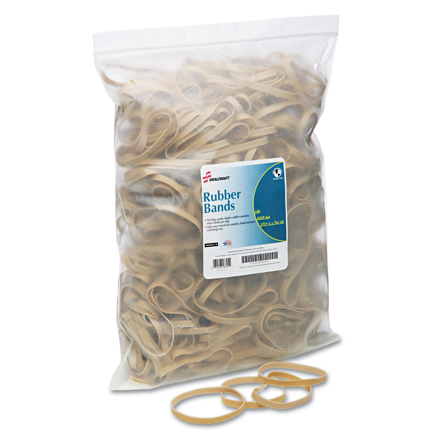 SKILCRAFT Rubber Bands by AbilityOneandreg; NSN0589974