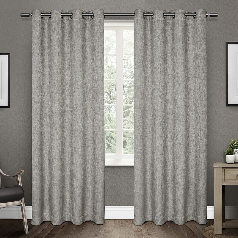 Exclusive Home 2-pack Vesta Textured Woven Blackout Window Curtains