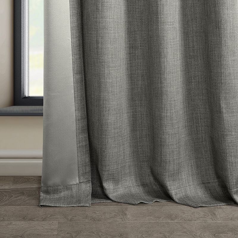 EFF Faux Linen Grommet Room Darkening Window Curtain