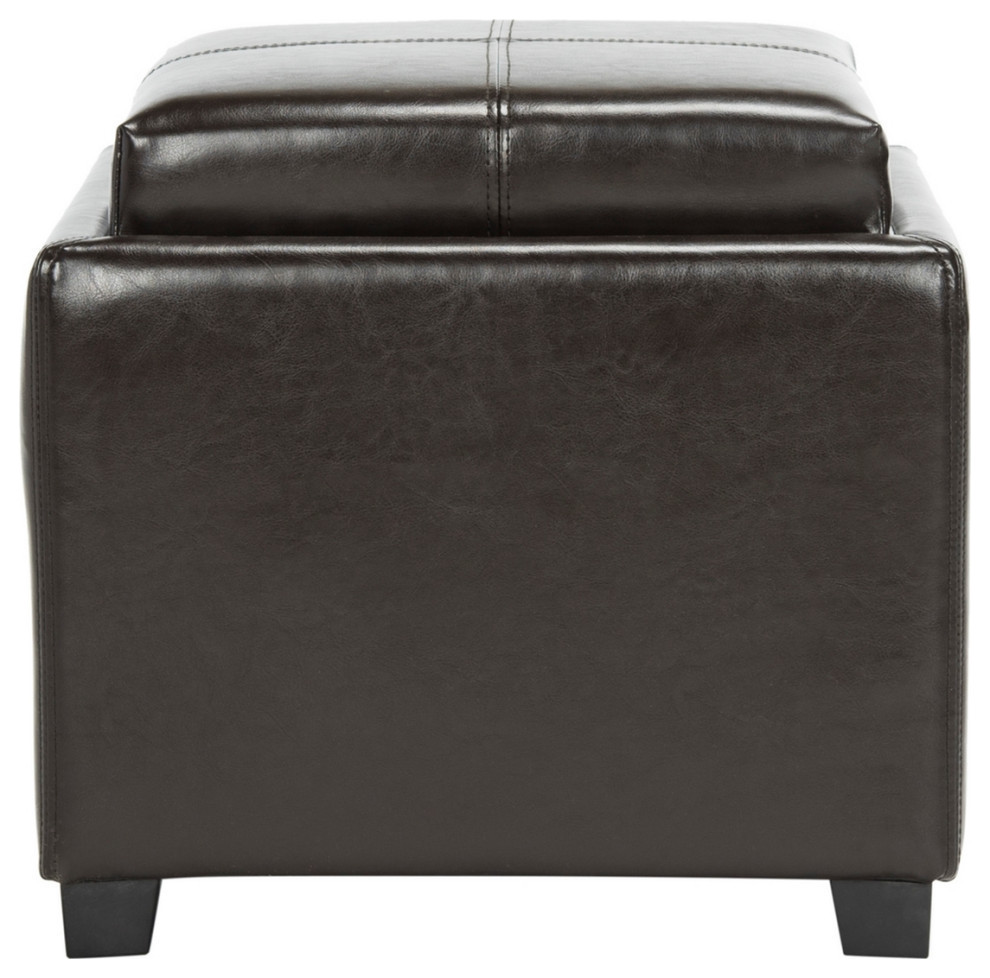 Sara Single Tray Otttoman Brown/Black   Transitional   Footstools And Ottomans   by Rustic Home Furniture Deco  Houzz