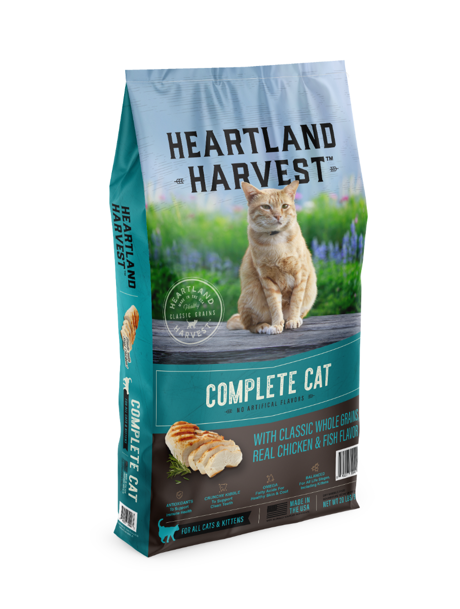 Heartland Harvest Complete Cat with Classic Whole Grains， Real Chicken and Fish Flavor 20lbs