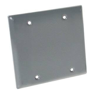 BELL N3R Blank Aluminum Gray 2-Gang Weatherproof Wall Outlet Cover Plate for Outdoor Electrical Box 5175-0