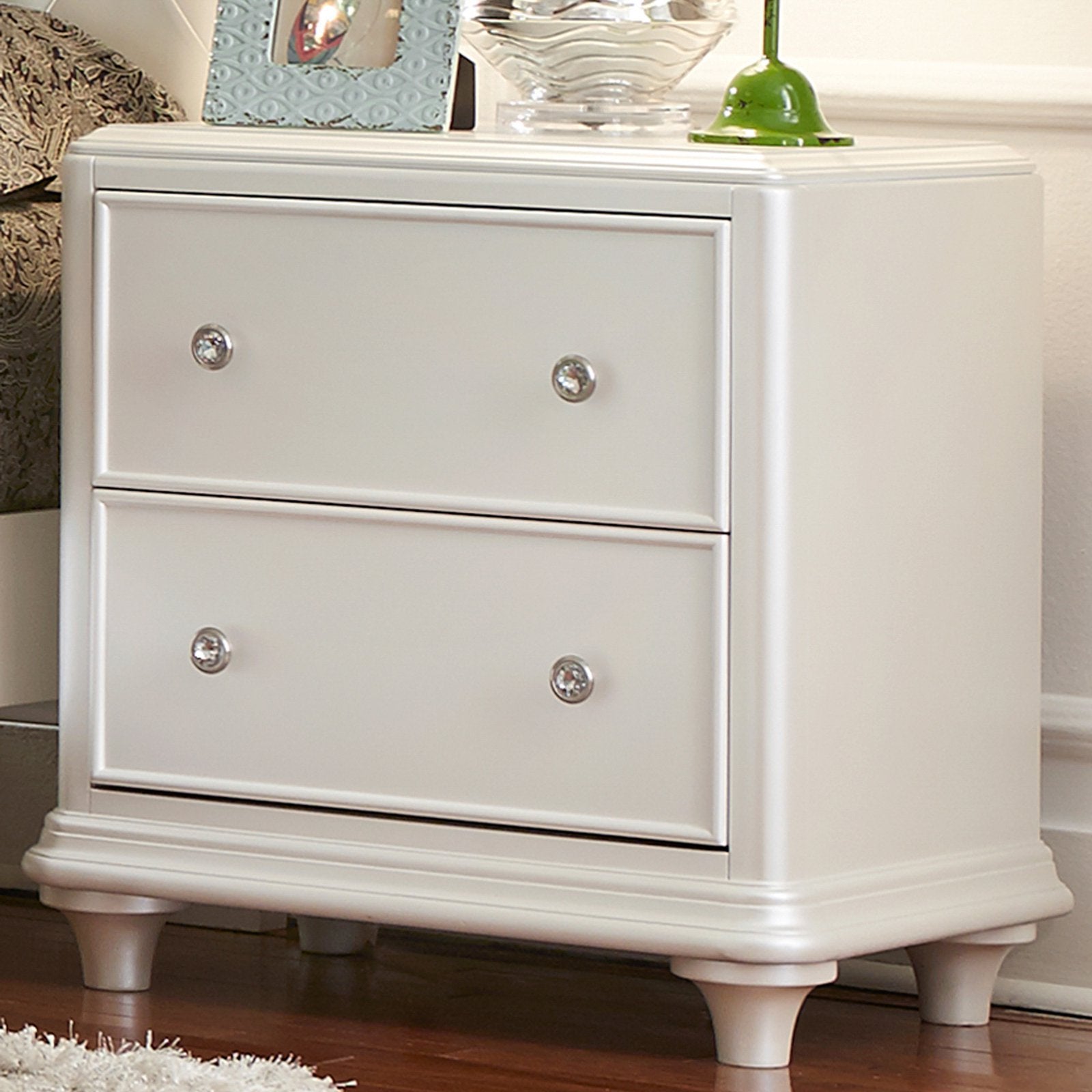 Stardust White 2 Drawer Night Stand