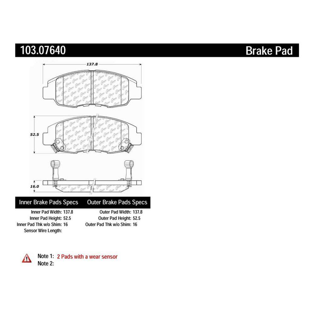 Centric Parts Disc Brake Pad Set 103.07640