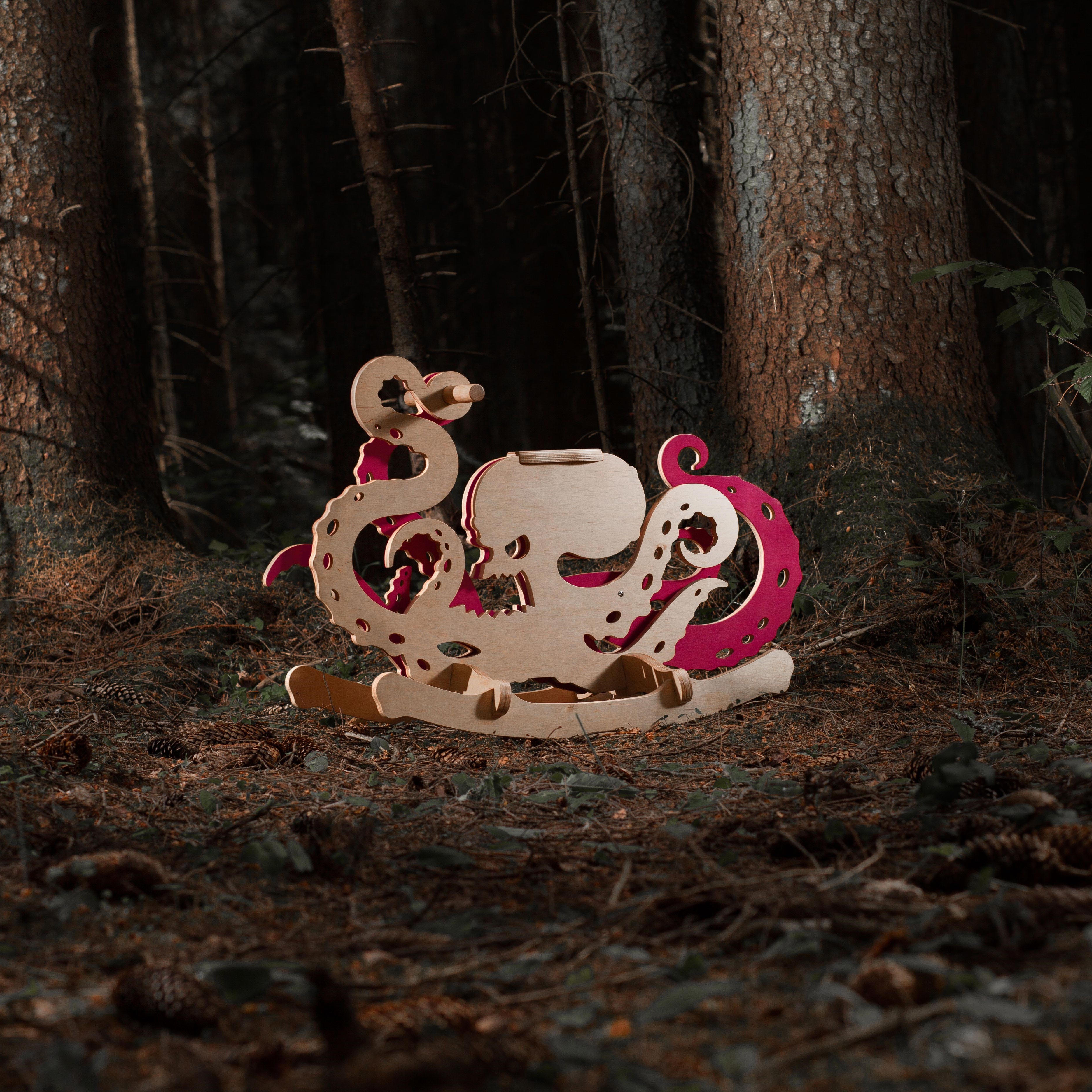 Monster, shark and octopus-shaped rocking horse