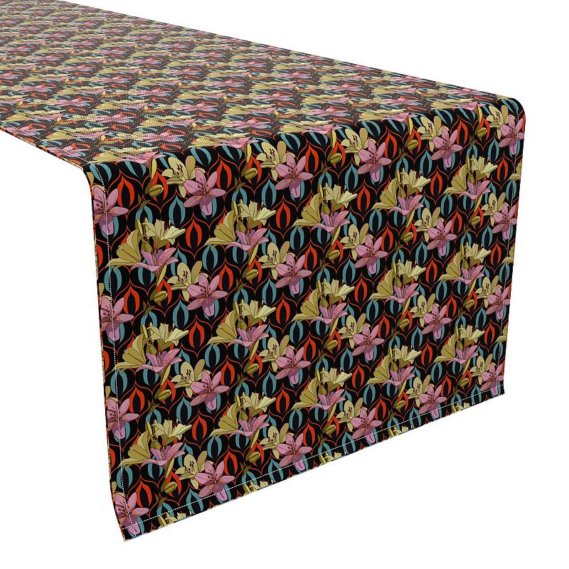 Table Runner， 100% Cotton， 16x90， Floral 86