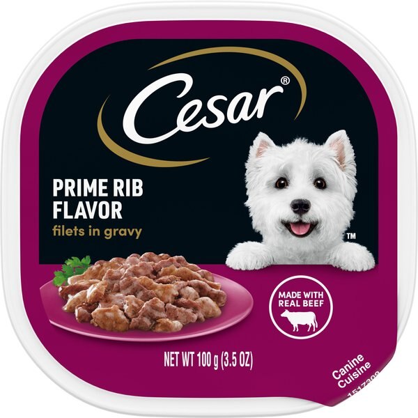 Cesar Filets in Gravy Prime Rib Dog Food Trays