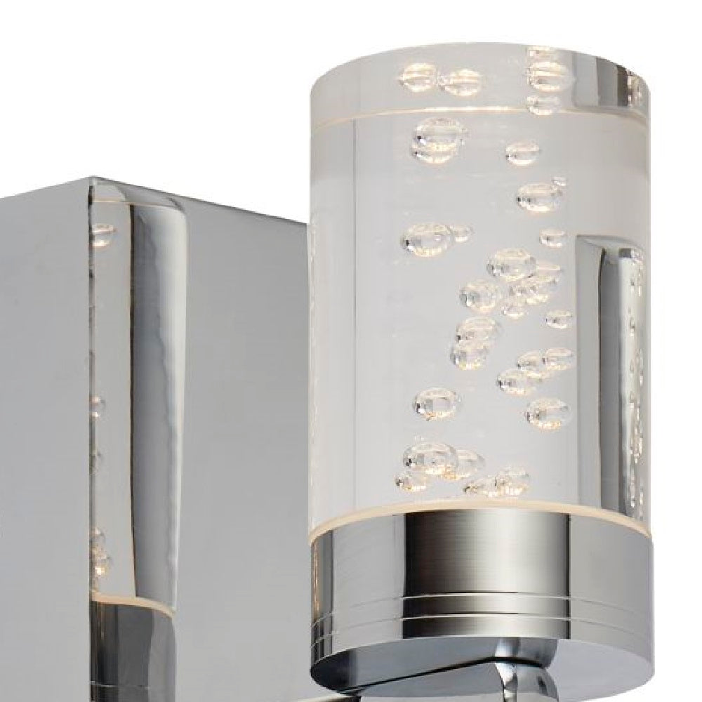 Britalia BRT330048 LED Polished Chrome & Bubble Shade Bathroom Switched Wall Light