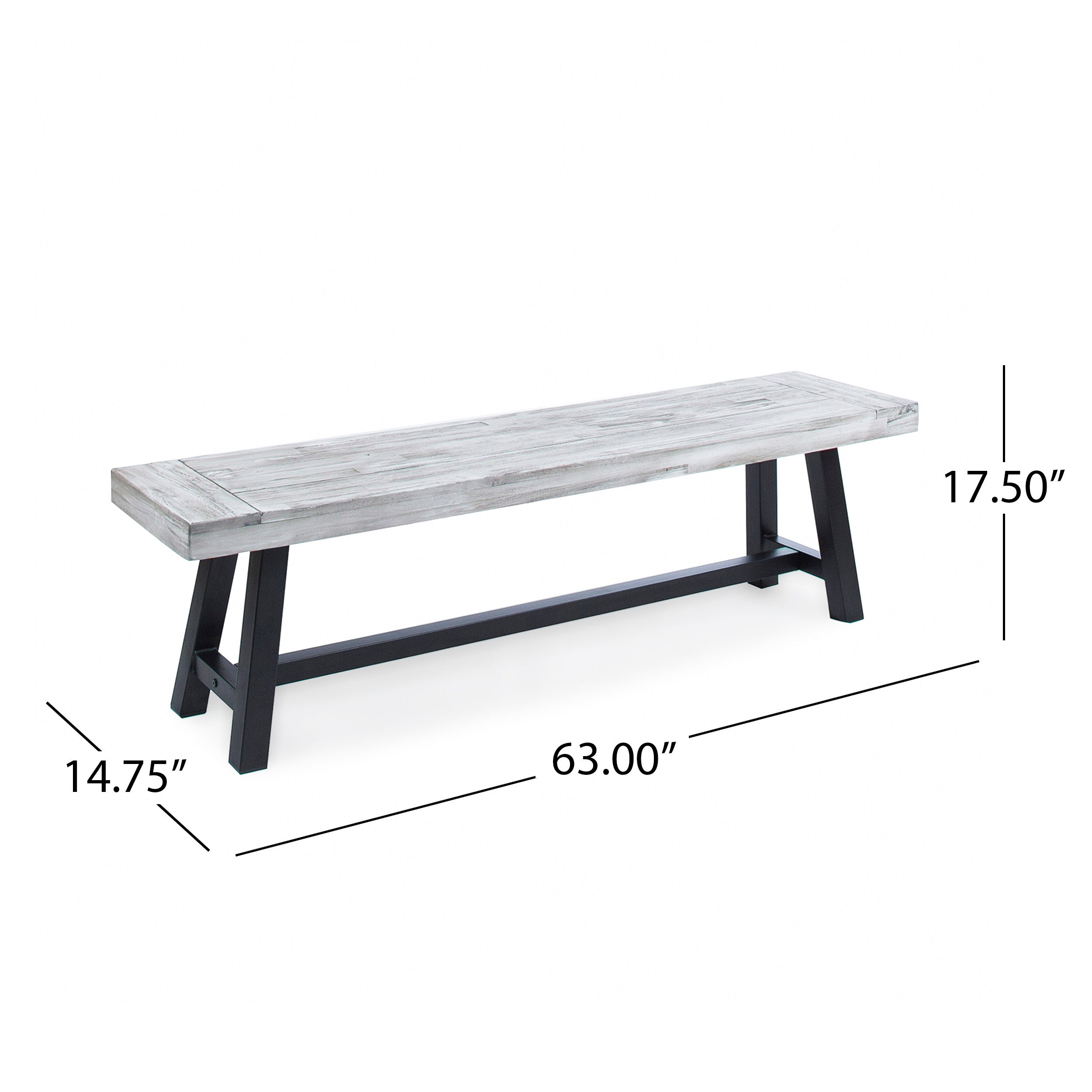 Bowman Outdoor Acacia Wood Benches, Set of 2