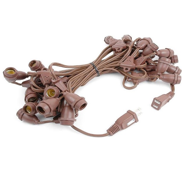 Novelty Lights Globe Outdoor String Lights With 25 Suspended Sockets Suspended Brown Wire 25 Feet