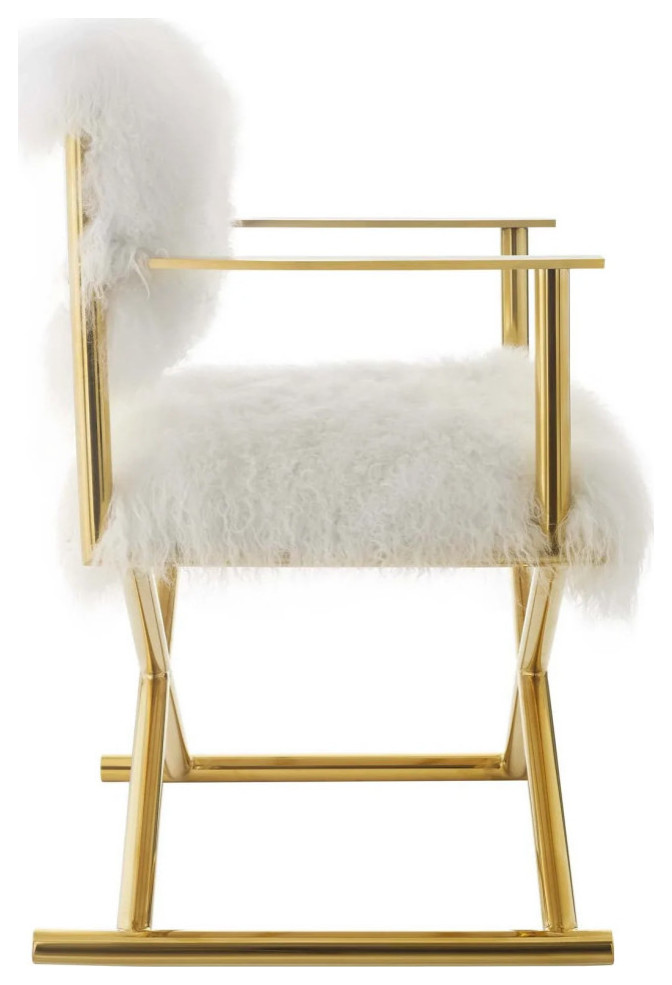 Sadie Pure White Cashmere Accent Director  x27S Chair   Contemporary   Armchairs And Accent Chairs   by V.S.D Furniture  Houzz