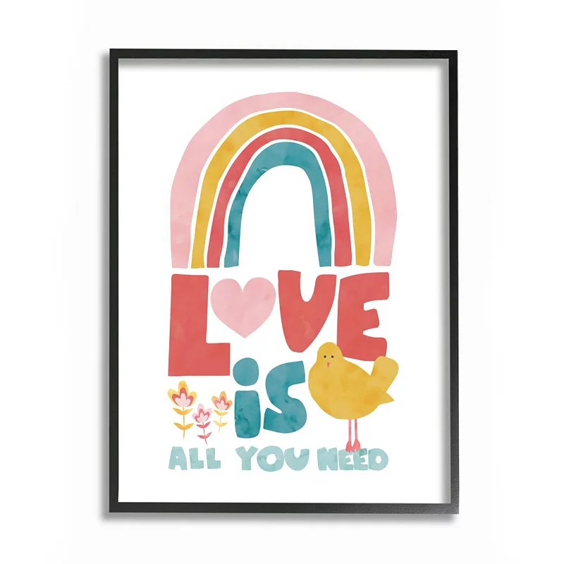 Stupell Home Decor Whimsical Kid's Rainbow Love Is All You Need Quote Wall Art