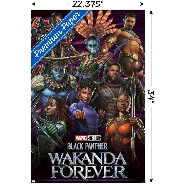 Trends International Marvel Black Panther Wakanda Forever Group Unframed Wall Poster Prints