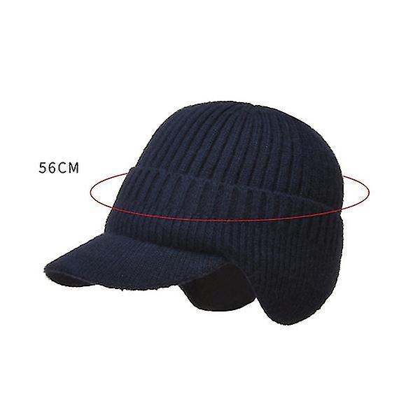 Winter Men's  Fashion Hat Thick Woolen Hat Outdoor Warm Ear Protection Knitted Hat