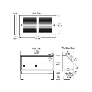 Cadet 120-volt 50010001500-watt Register In-wall Fan-forced Electric Heater in White RMC151W