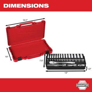 MW 38 in. Drive Metric Ratchet and Socket Mechanics Tool Set (32-Piece) 48-22-9508