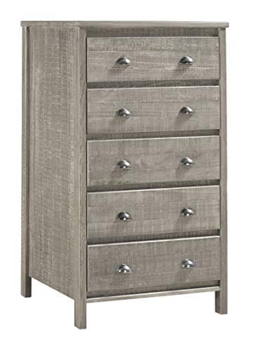 Baja Five Drawer Chest - Rustic Grey Finish