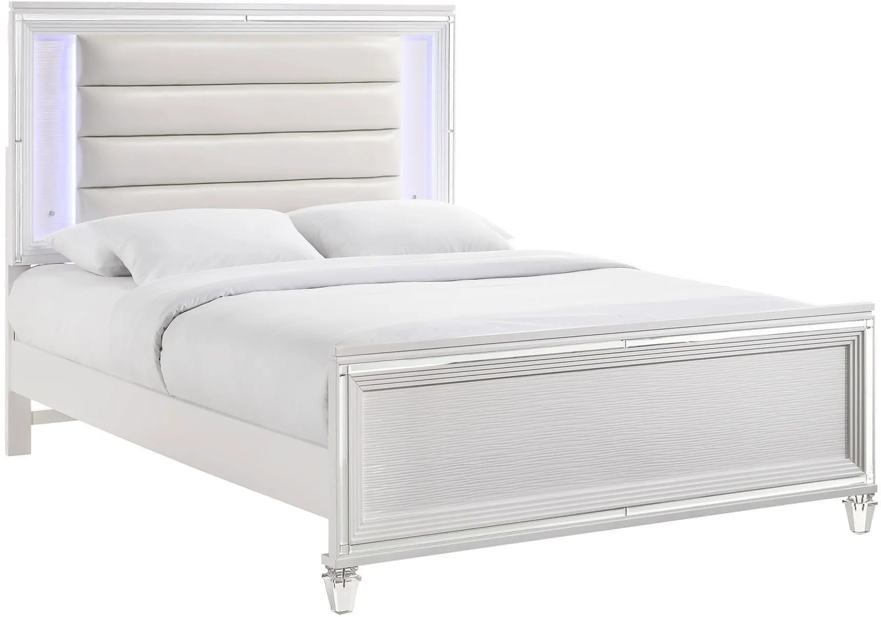 Posh White Full Size Bed with Trundle