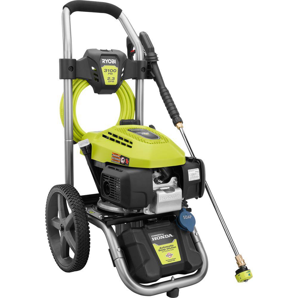 RYOBI 3100 PSI 2.3 GPM Cold Water Gas Pressure Washer with Honda GCV167 Engine RY803023