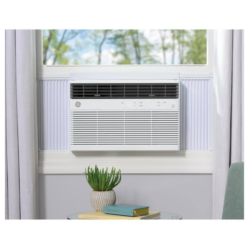 GE 8000 BTU 115-Volt Smart Window Air Conditioner with WiFi and Remote in White ENERGY STAR AHTK08AA