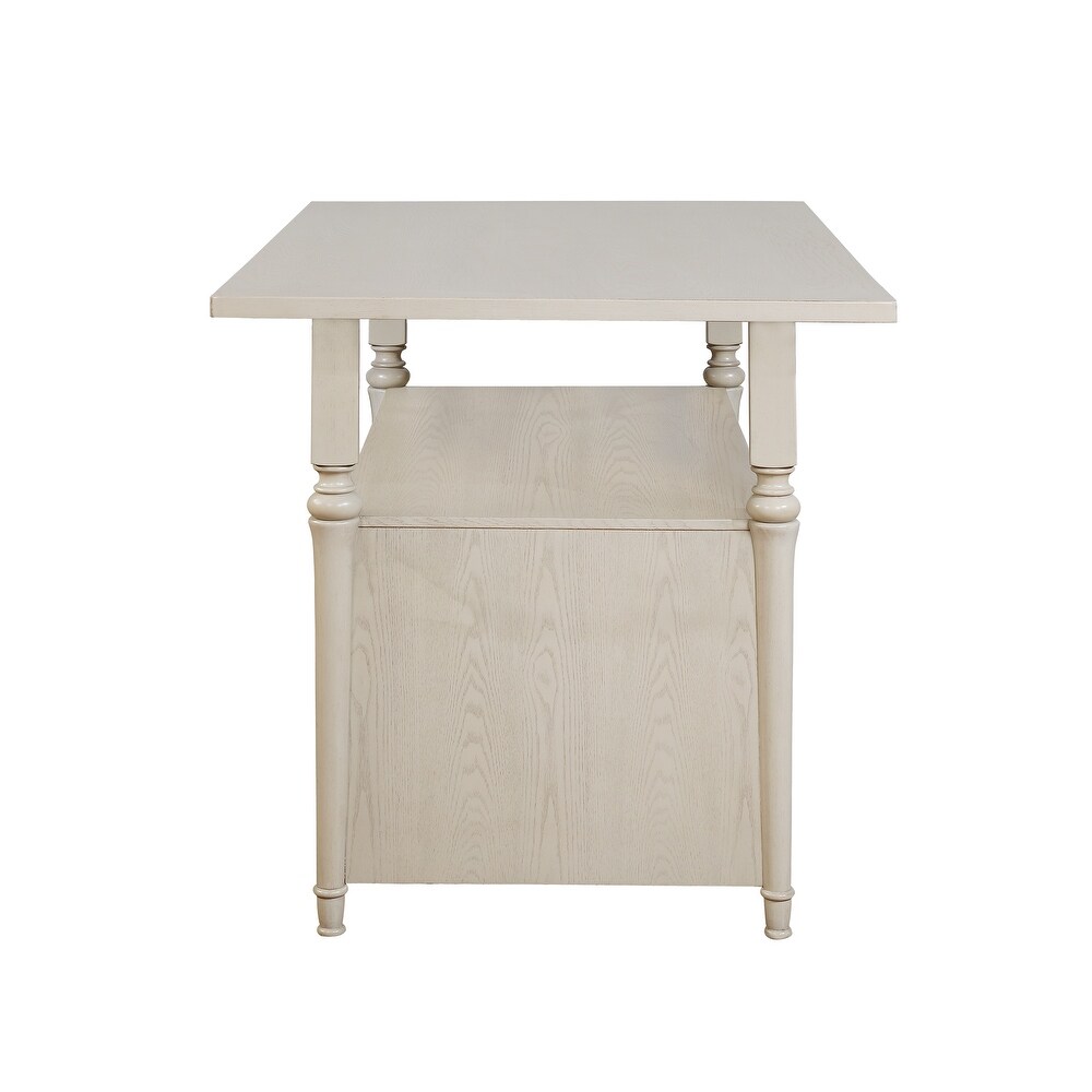 Linon Hayes White Wood Counter Table