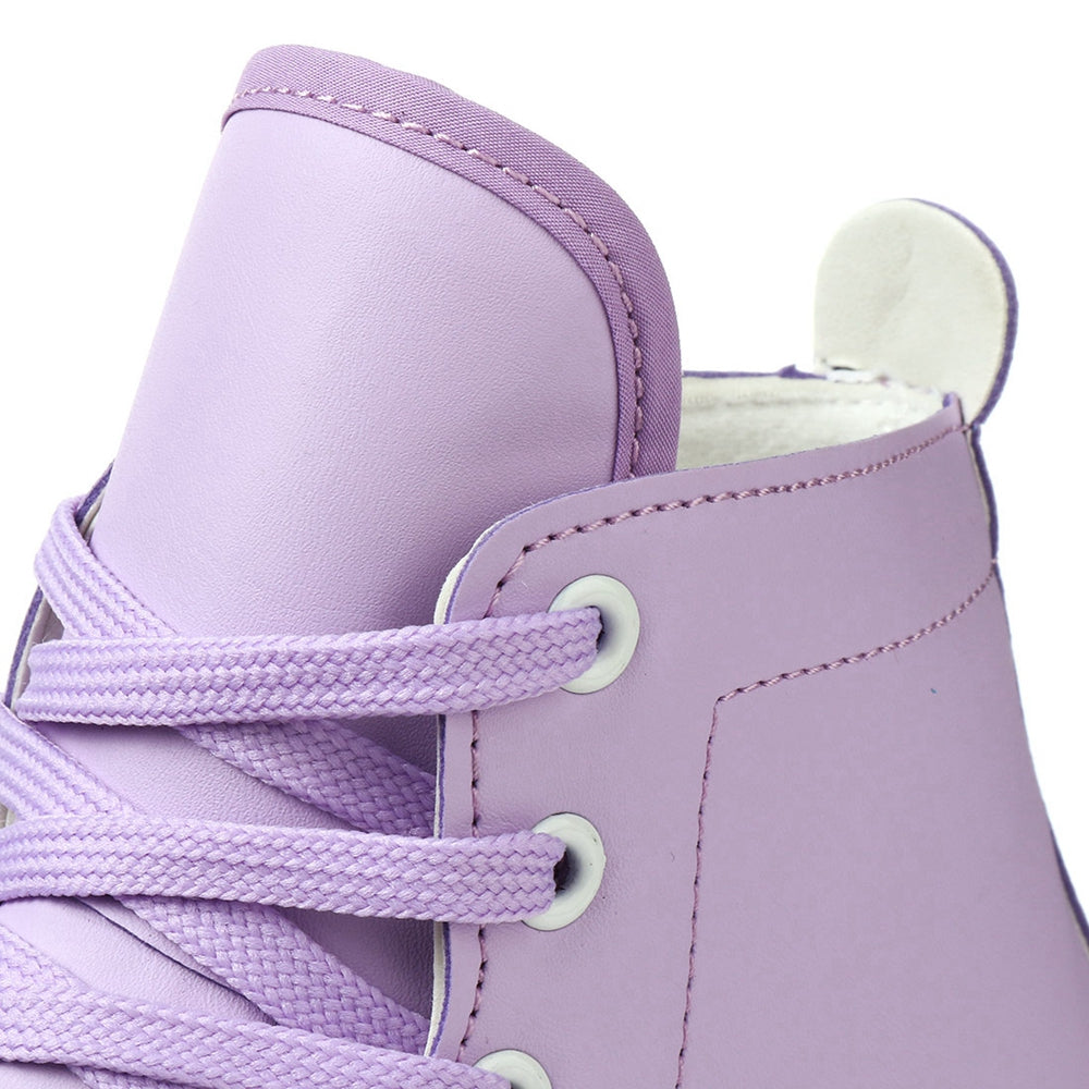 Roller Skates For Women Four Wheel Roller Skates Retro PU Leather Design Roller Skates High Top 4 Lighting Wheels Roller Skates for Girls Beginner Indoor Outdoor， Purple，6.5