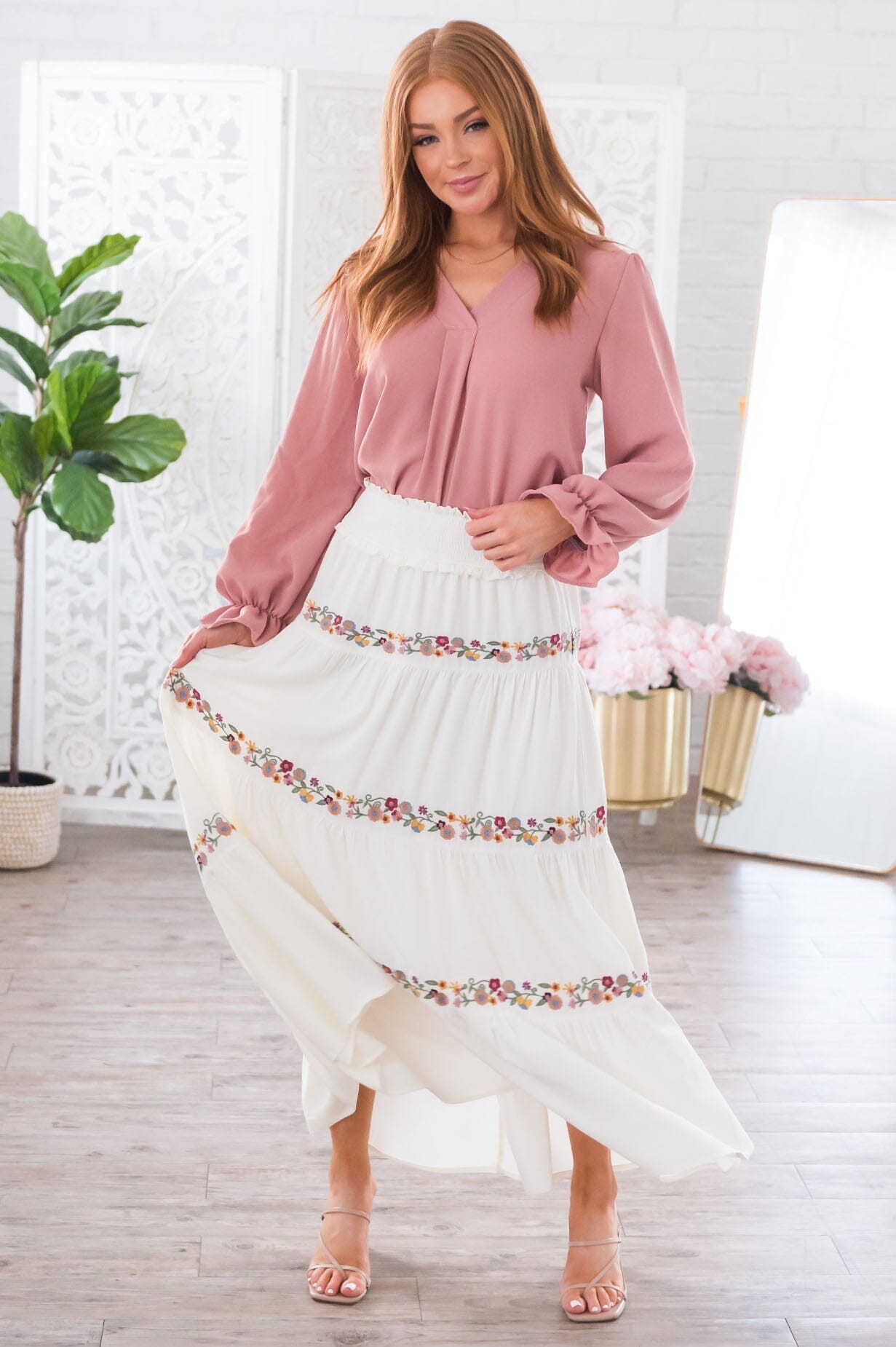 Sway My Way Modest Tiered Skirt