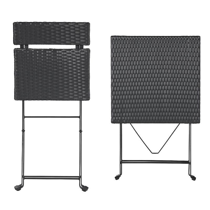 Lavish Home Folding Patio Bistro Table and Chair 3-piece Set