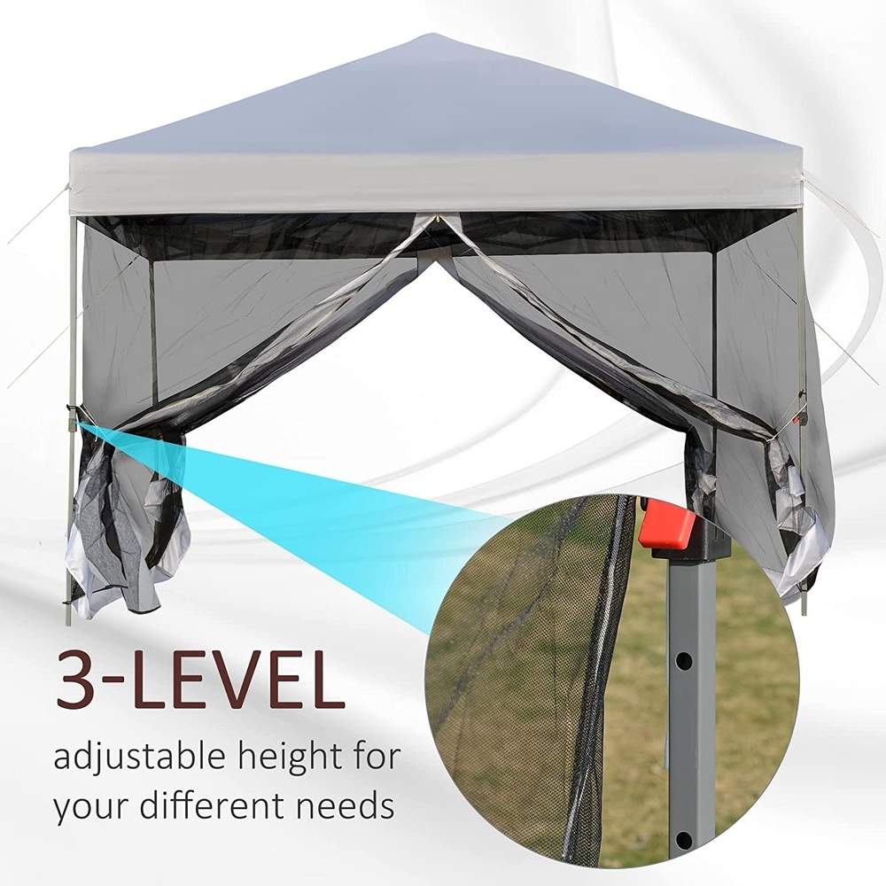 Portable Folding Tent Gazebo with Removable Sidewalls Mesh Curtains