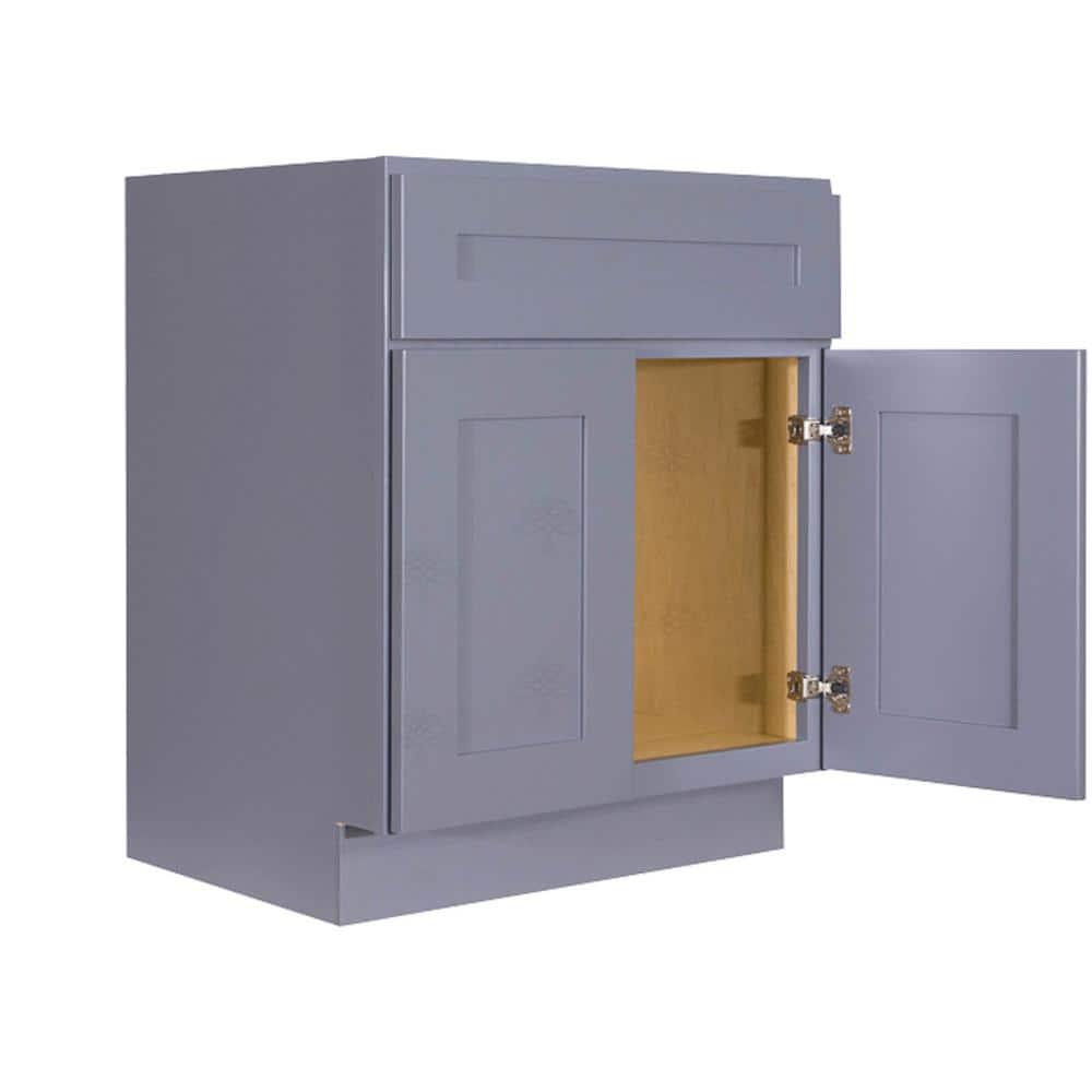 LIFEART CABINETRY Shaker Assembled 36 in W x 21 in D x 33 in H Bath Vanity Cabinet Only with 2Doors in Gray