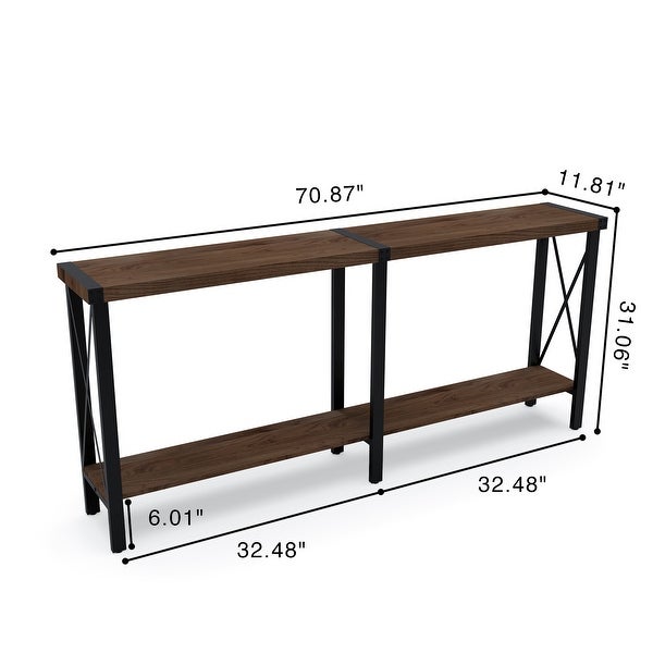 Console Table， Long Sofa Table with Shelf for Living Room and Entryway