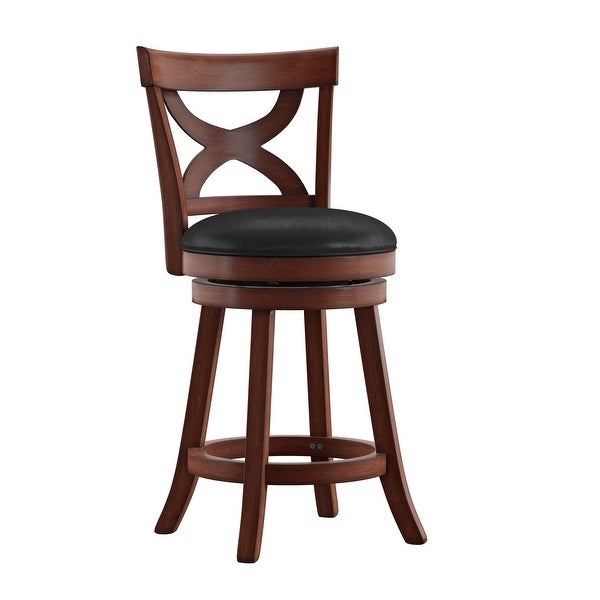 Crosby Cherry X-back 24-inch Swivel High Back Counter Stool by iNSPIRE Q Classic