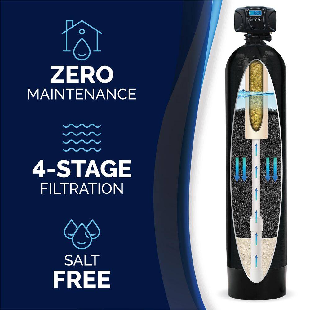 KING WATER FILTRATION Eco Series 20 GPM 4-Stage Municipal Water Filtration and Salt-Free Conditioning System (Treats up to 5 Bathrooms) KW-ECO-MUN-1252