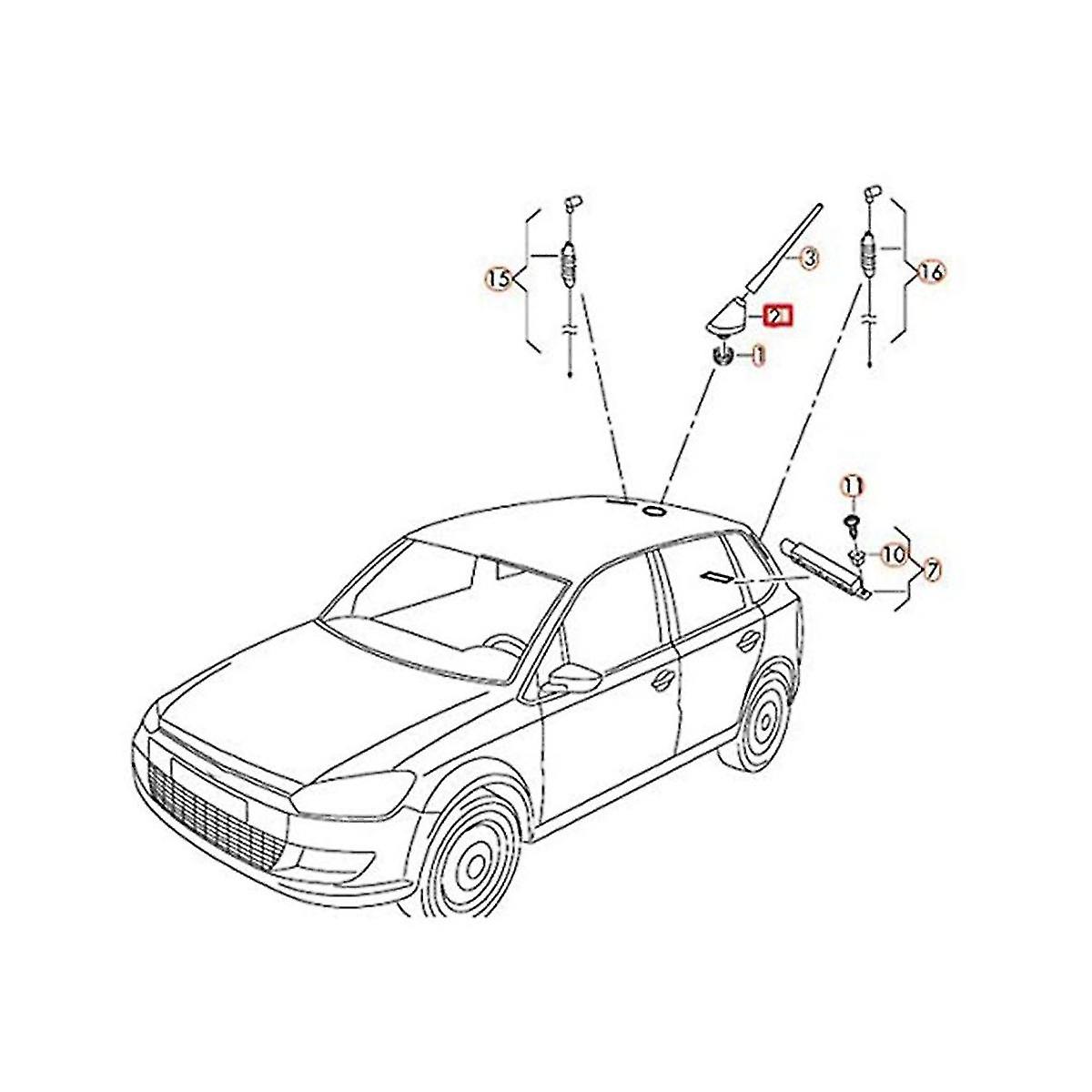 6r0035501c Car Gsm Gps Am Fm Radio Antenna Base For Seat Roof Antenna Base Satnav Radio