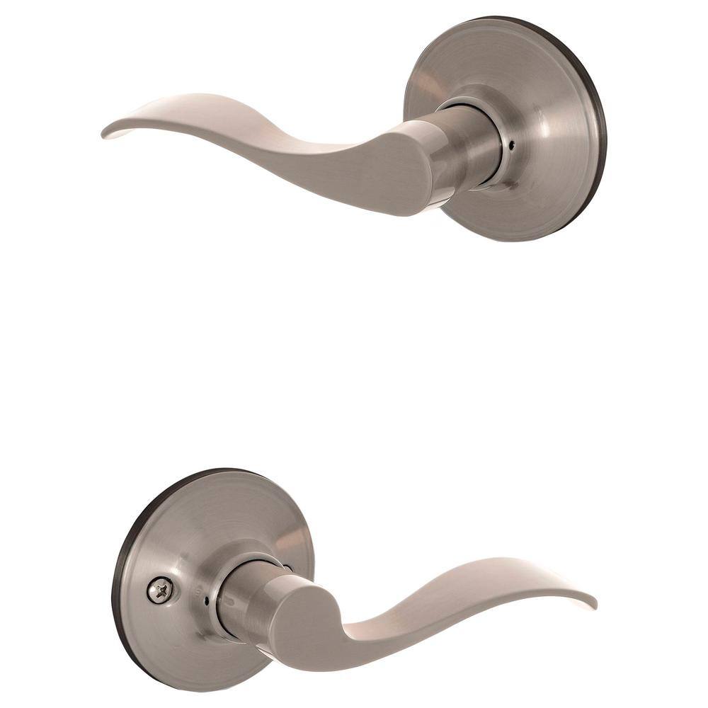 ESSENTIALS by Schlage Millstreet Satin Nickel Passage HallCloset Door Handle V10 V MST 619