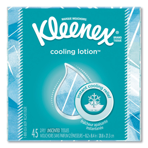 Kleenex Cool Touch Facial Tissue， 2-Ply， White， 45 Sheets/Box， 27 Boxes/Carton (50140)