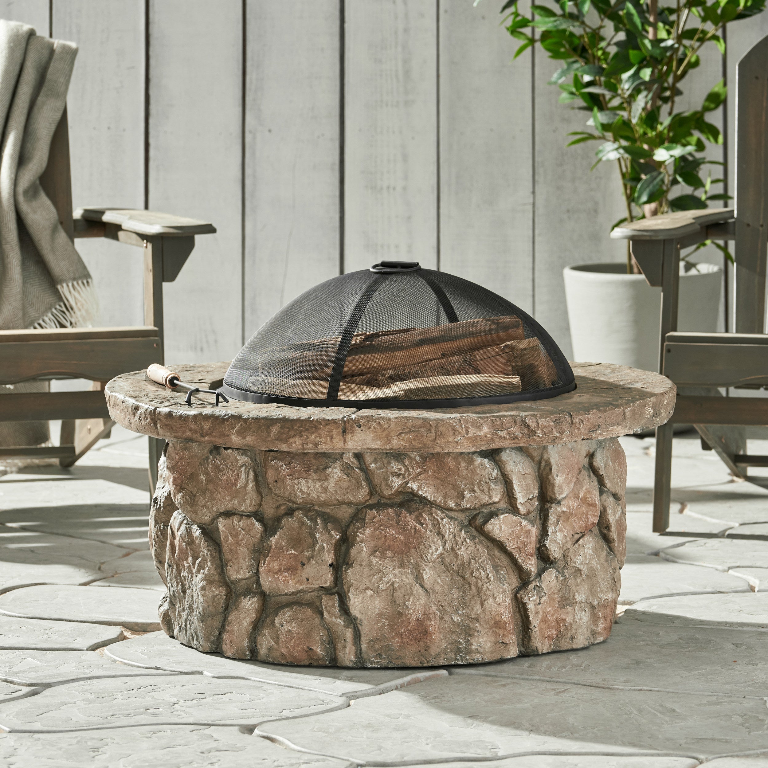 Taylor Outdoor Natural Stone Fire Pit