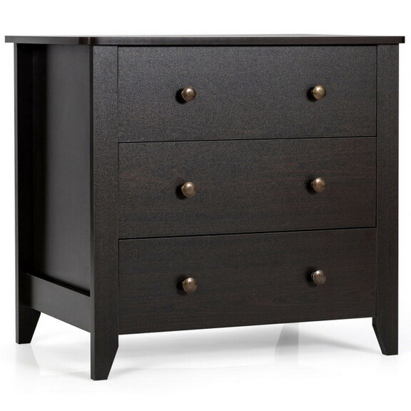 Costway 82901567 3 Drawer Dresser Chest of Drawers...