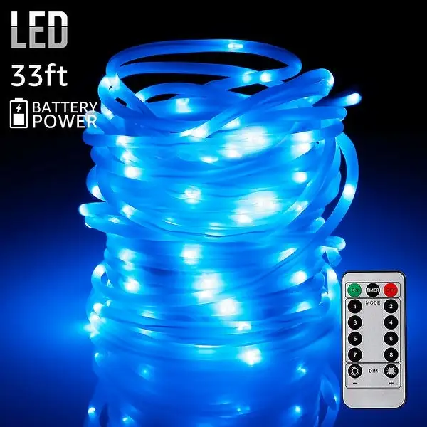 100 LEDs Strip Lights, 33 Feet, Battery Powered for Indoor/Outdoor