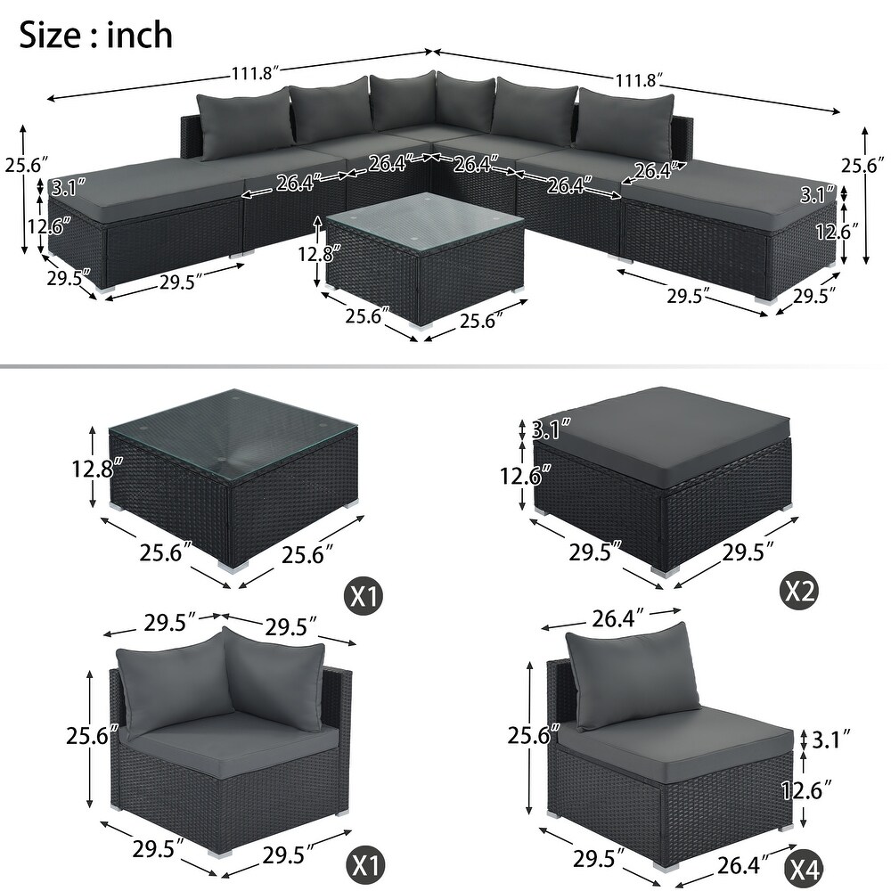 8 Pieces Outdoor Patio Furniture Sets
