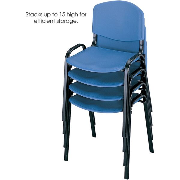 Safco Stacking Chair， Supports Up to 250 lb， 18