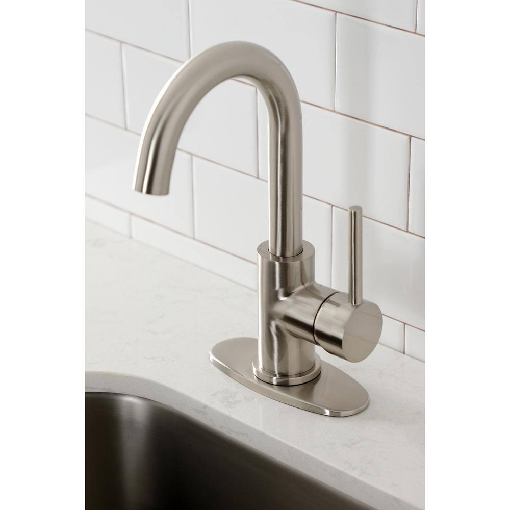 Kingston Brass Concord Single-Handle Bar Faucet in Brushed Nickel HLS8538DL