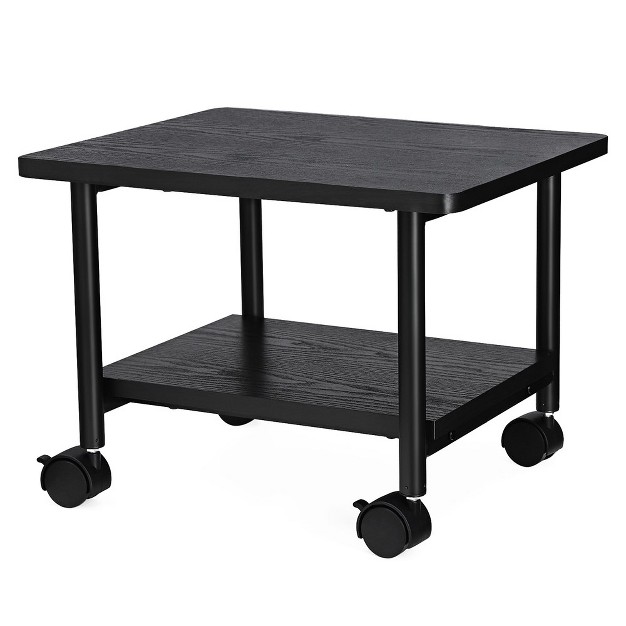 Vasagle Industrial Under Desk Printer Stand 2 tier Mobile Machine Cart With Shelf Heavy Duty Storage Rack For Office And Home Rustic