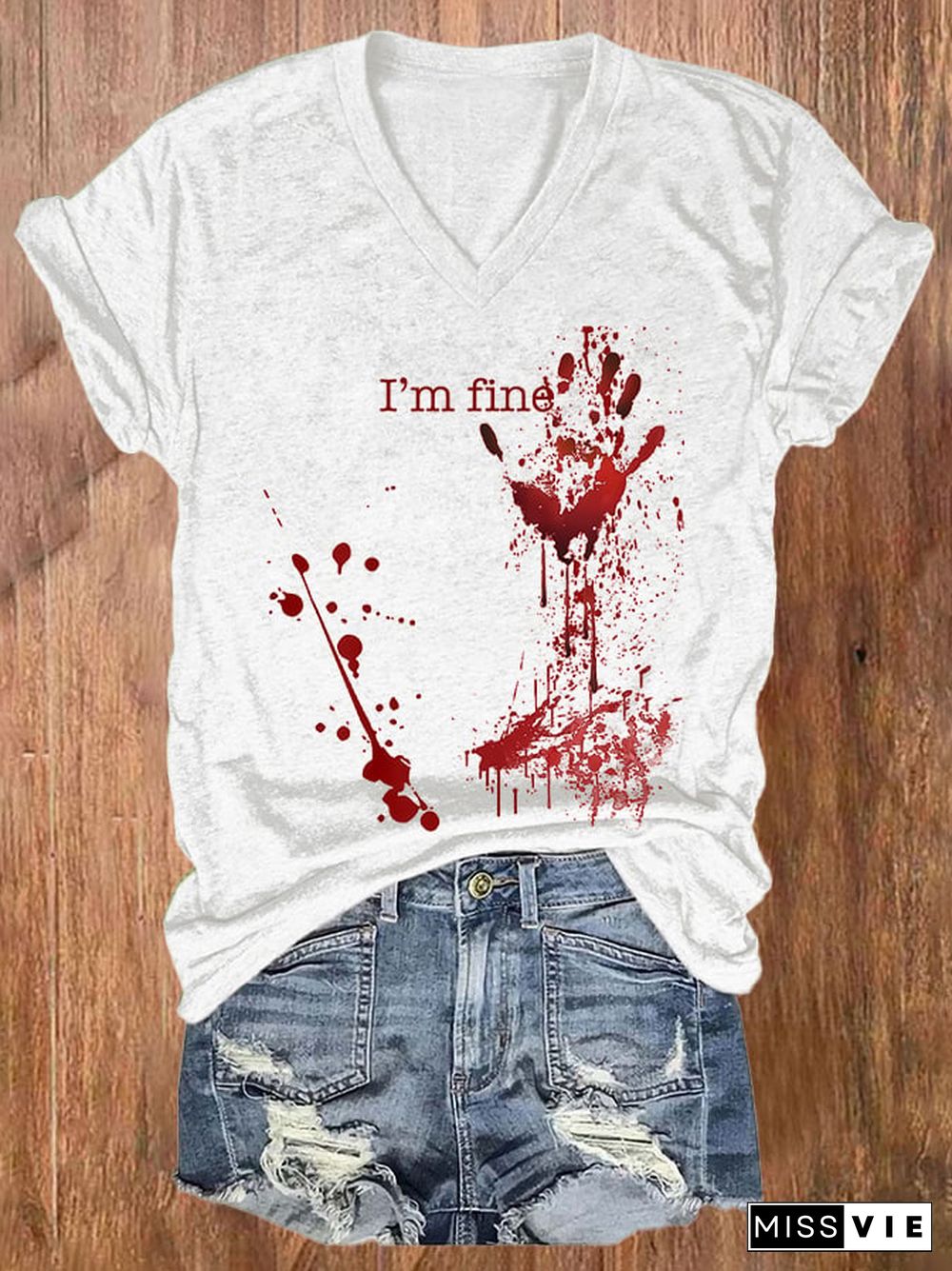 I'M Fine Print Short Sleeve T-Shirt